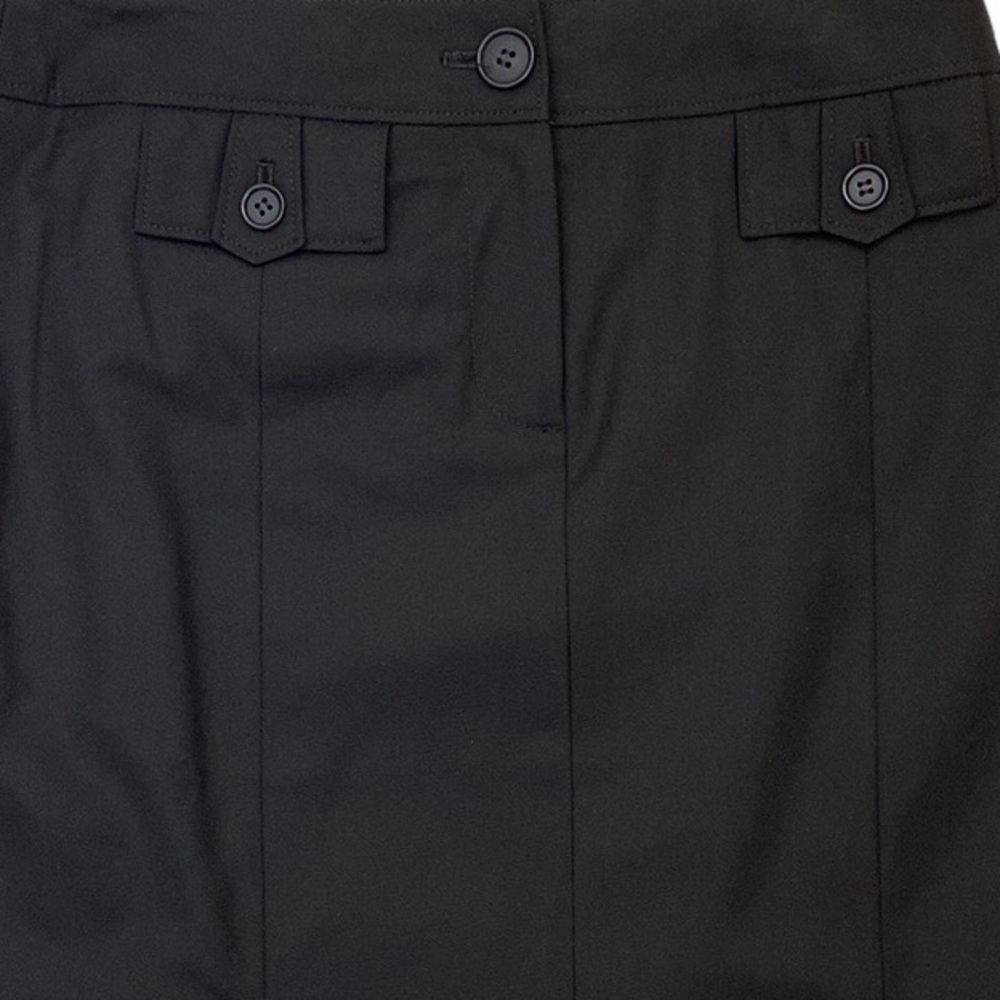 Ann Taylor LOFT Petites Black Pencil Skirt Button Detail Size 0P - Picture 4 of 7